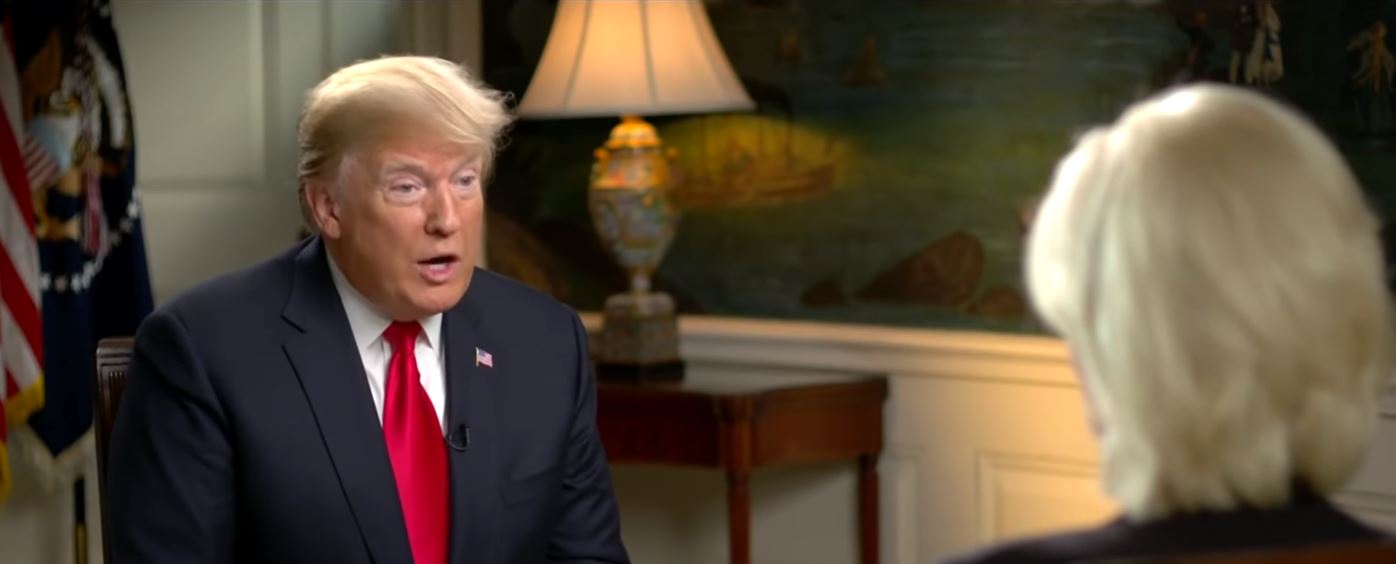 President Donald Trump sat down with Lesley Stahl of "60 Minutes" for an interview set to air Oct. 14, 2018. YouTube screenshot/CBS News