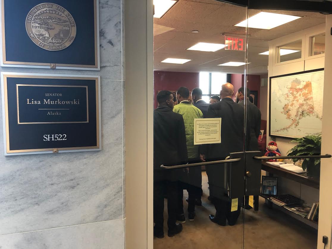 African-American conservatives gather in Republican Sen. Lisa Murkowski's office Wednesday, Nov. 28 to lobby in favor of the "First Step Act"