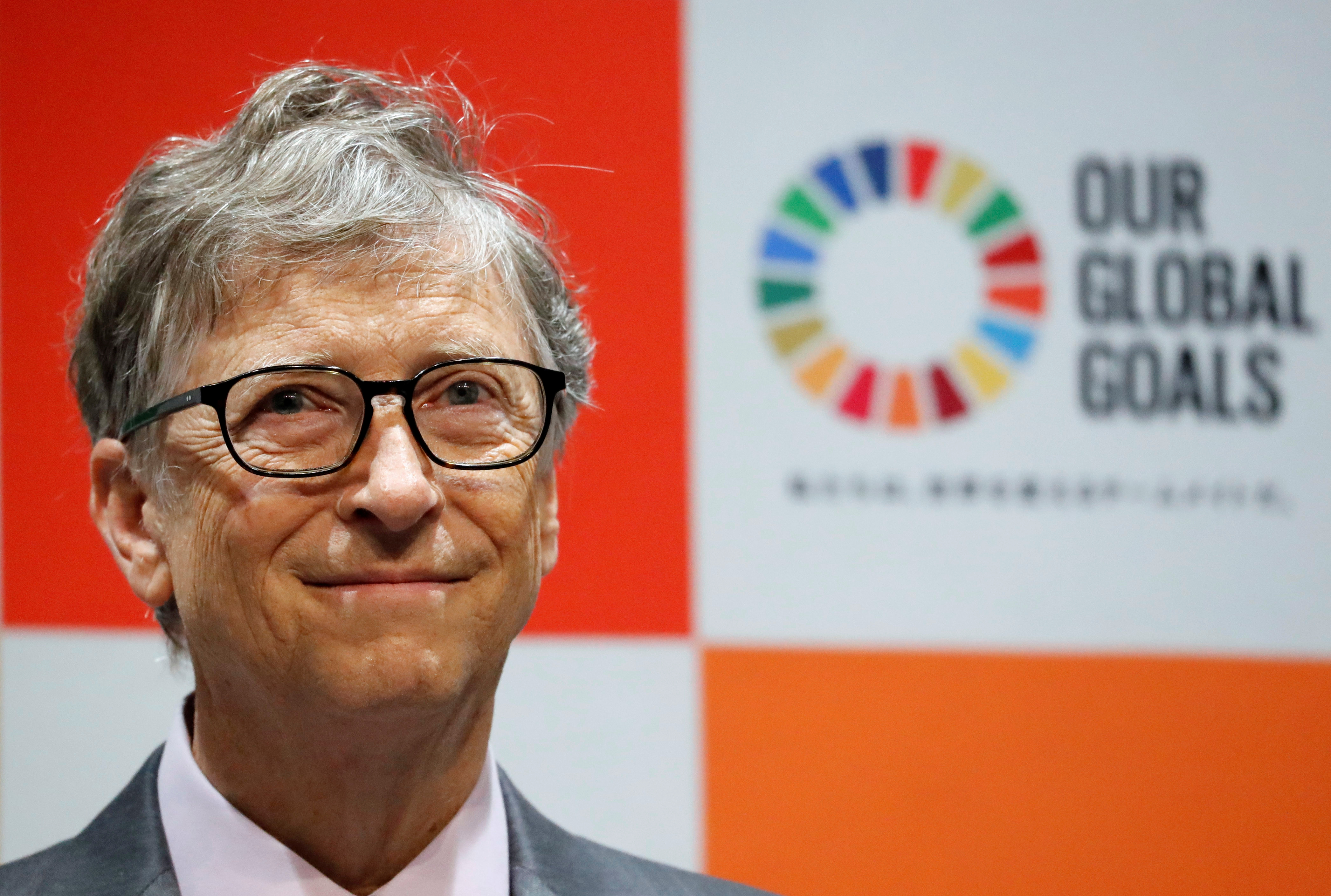 Bill Gates, co-chair of the Bill & Melinda Gates Foundation, attends a news conference as the foundation teams up with the Japan Sports Agency and Tokyo 2020 to promote the Sustainable Development Goals in conjunction with the Olympics, in Tokyo