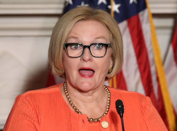 WASHINGTON, DC - JULY 19: Sen. Claire McCaskill (D-MO) speaks a proposed protection plan for people with pre-existing health conditions, during a news conference on Capitol Hill July 19, 2018 in Washington, DC. (Photo by Mark Wilson/Getty Images)