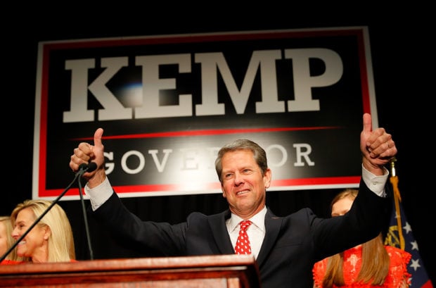 Republican gubernatorial candidate Brian Kemp attends the Election Night event at the Classic Center on November 6, 2018 in Athens, Georgia. Kevin C. Cox/Getty Images