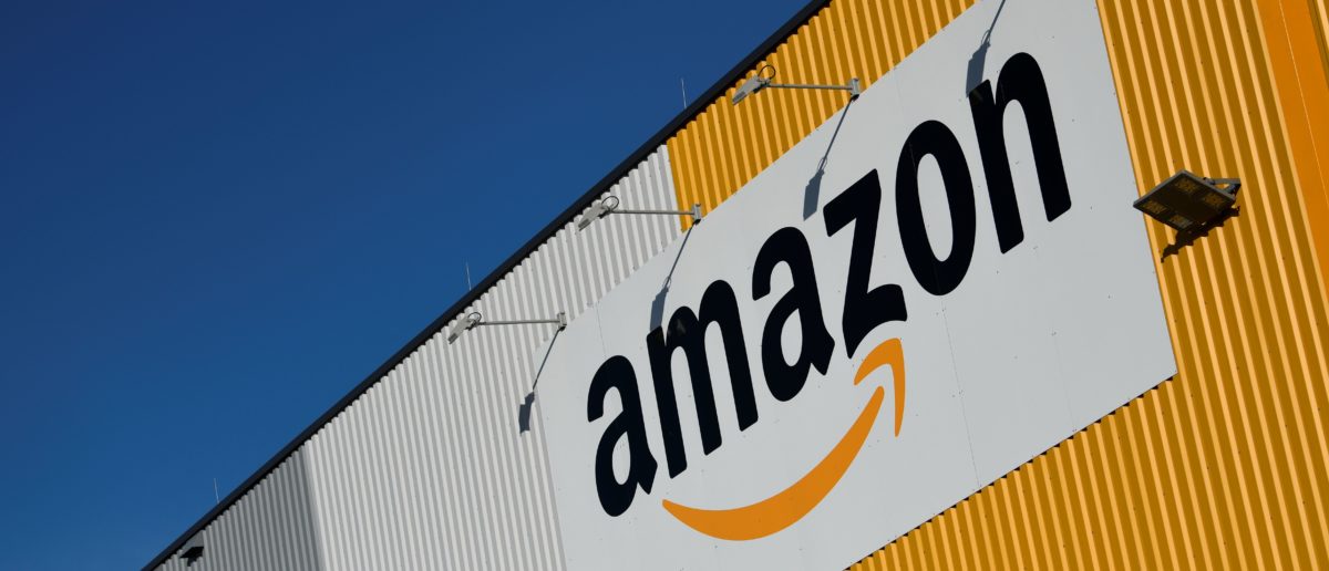 A picture taken on November 8, 2018, shows the logo of US online retail giant Amazon displayed outside the group's distribution center in Dortmund, Germany. INA FASSBENDER/AFP/Getty Images