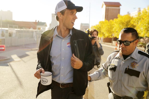 EL PASO, TEXAS - NOVEMBER 06: U.S. Senate candidate Rep. Beto O'Rourke (D-TX) is escorted by law enforcement after casting his ballot at El Paso Community College-Rio Grande Campus on Election Day November 06, 2018 in El Paso, Texas. In Texas, O'Rourke is in a surprisingly tight contest against incumbent Sen. Ted Cruz (R-TX) for the state's U.S. Senate race. (Photo by Chip Somodevilla/Getty Images)
