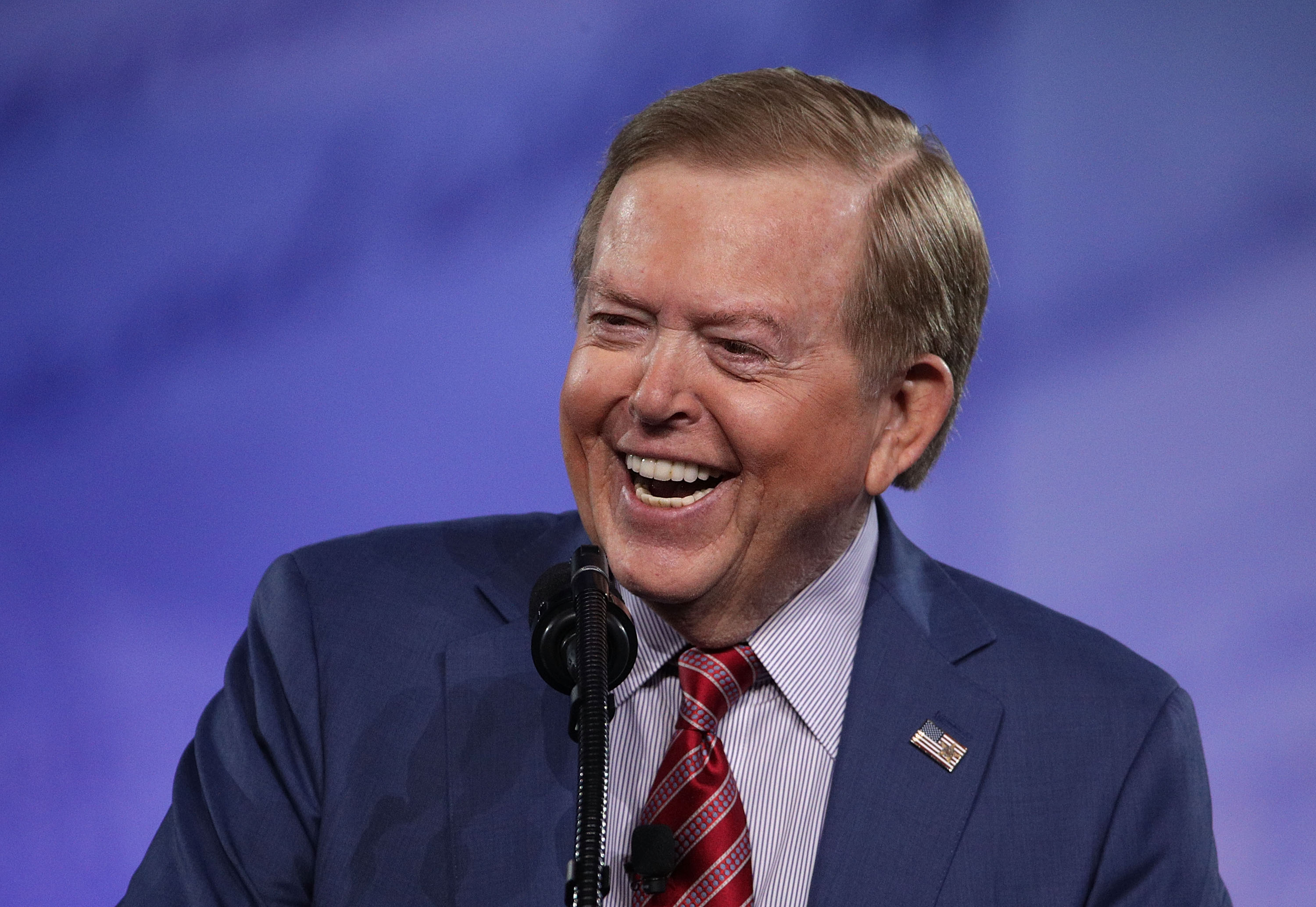 NATIONAL HARBOR, MD - FEBRUARY 24: Lou Dobbs of Fox Business Network speaks during the Conservative Political Action Conference at the Gaylord National Resort and Convention Center February 24, 2017 in National Harbor, Maryland. Hosted by the American Conservative Union, CPAC is an annual gathering of right wing politicians, commentators and their supporters. (Photo by Alex Wong/Getty Images)