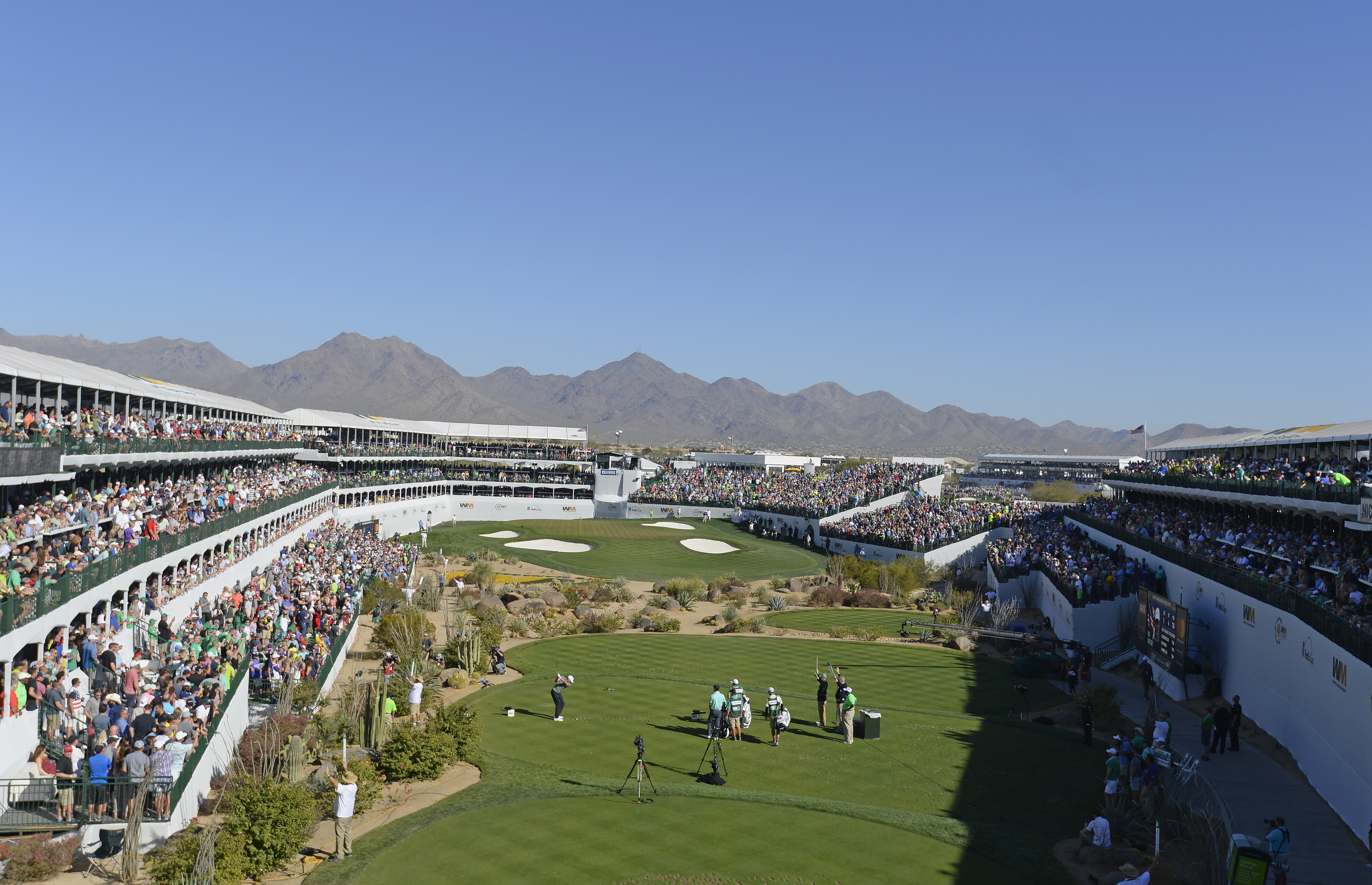 General view of the gallery on the 16th hole during the third round of the Waste Management Phoenix Open at TPC Scottsdale on February 3, 2018 in Scottsdale, Arizona. Robert Laberge/Getty Images