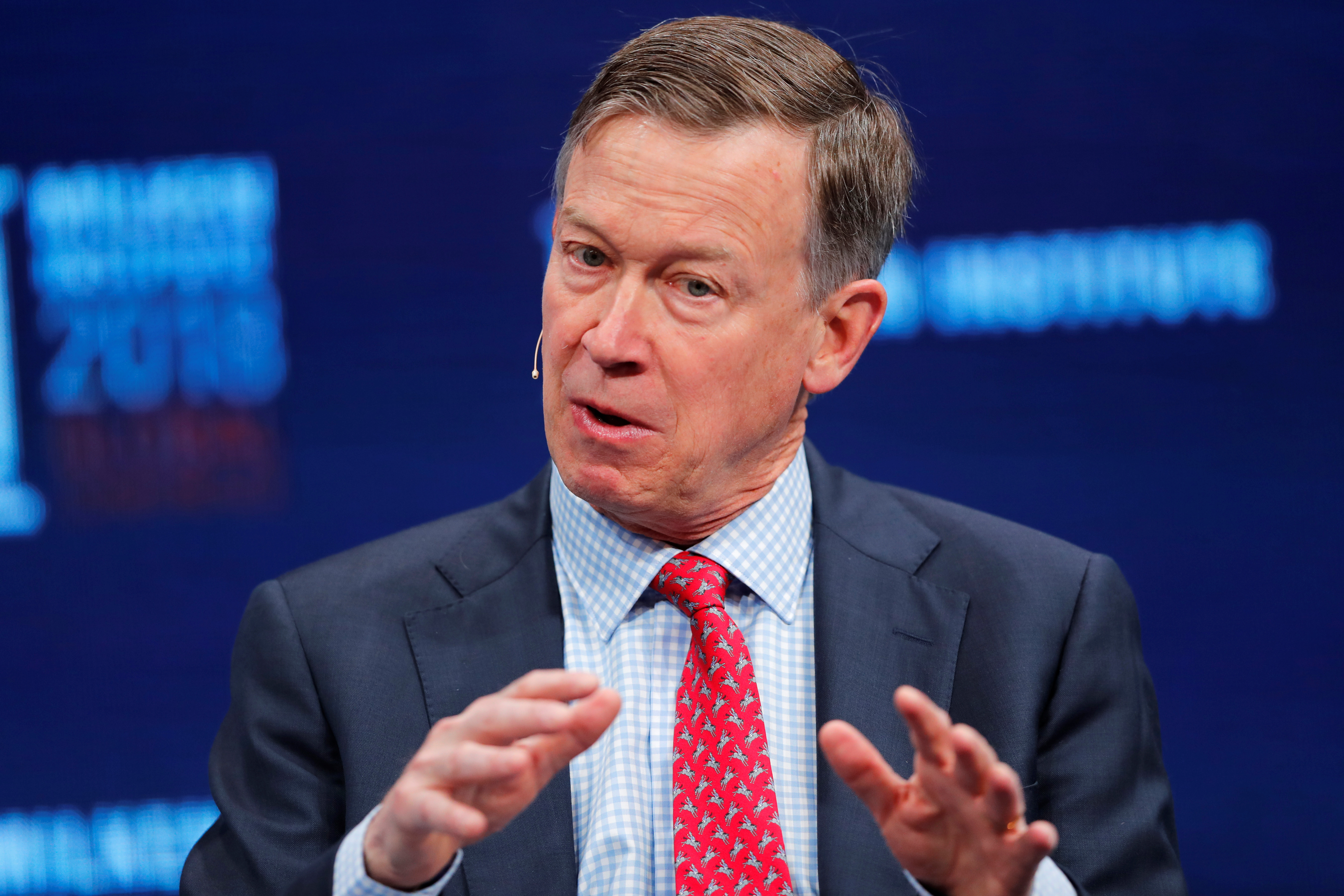John Hickenlooper Governor, Colorado speaks at the Milken Institute 21st Global Conference in Beverly Hills, California