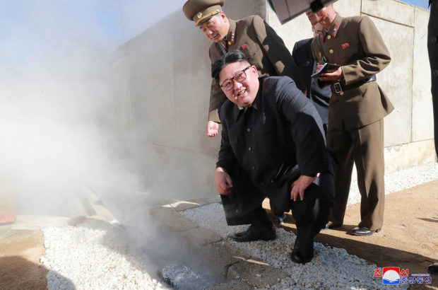 North Korean leader Kim Jong Un inspects a constructions site of Yangdeok, in this undated photo released on October 31, 2018 by North Korea's Korean Central News Agency (KCNA). KCNA/via REUTERS.