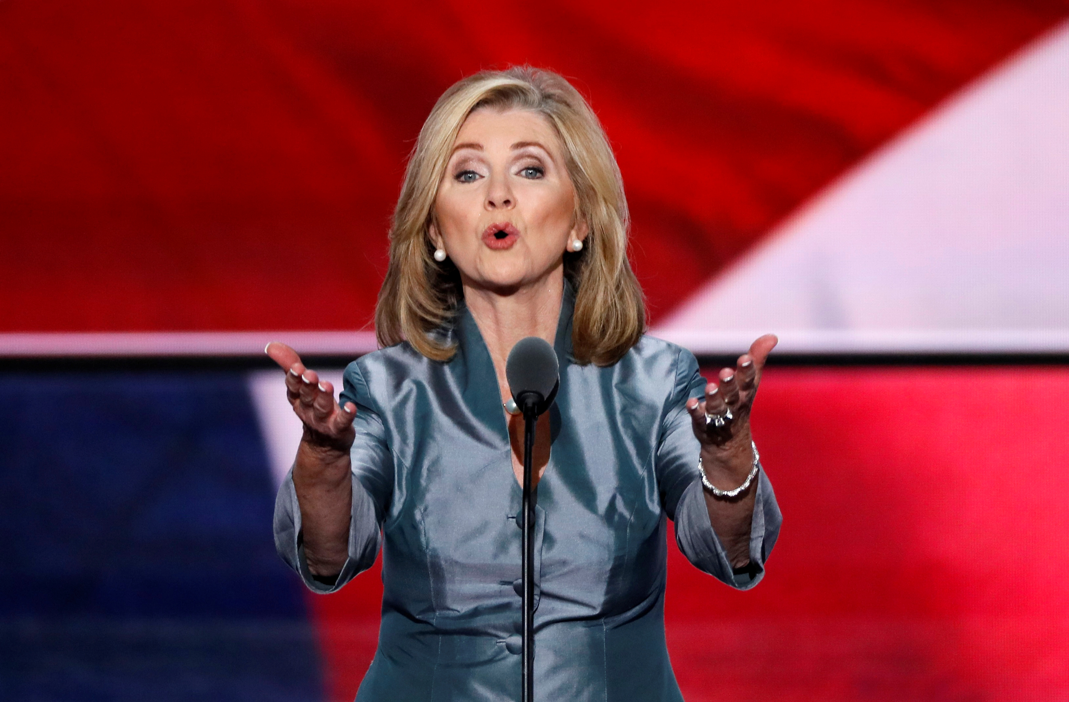 Representative Marsha Blackburn (R-TN) speaks during the final day of the Republican National Convention in Cleveland, Ohio, U.S. July 21, 2016. REUTERS/Mike Segar