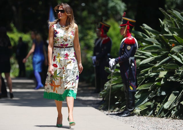 U.S. first lady Melania Trump arrives for a visit at the Villa Ocampo museum during the G20 leaders summit in Buenos Aires, Argentina November 30, 2018. REUTERS/Pilar Olivares 