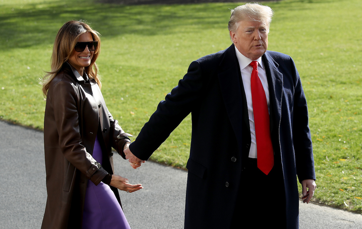 President Donald Trump and first lady Melania Trump depart the White House November 29, 2018 in Washington, DC. Trump is scheduled to attend the G-20 summit in Buenos Aires. (Photo by Win McNamee/Getty Images)