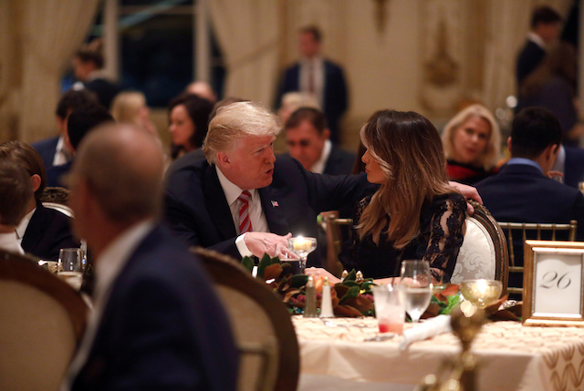 U.S. President Donald Trump, First Lady Melania Trump and family have their Thanksgiving dinner at Mar-a-Lago in Palm Beach, Florida, U.S., November 22, 2018. REUTERS/Eric Thayer