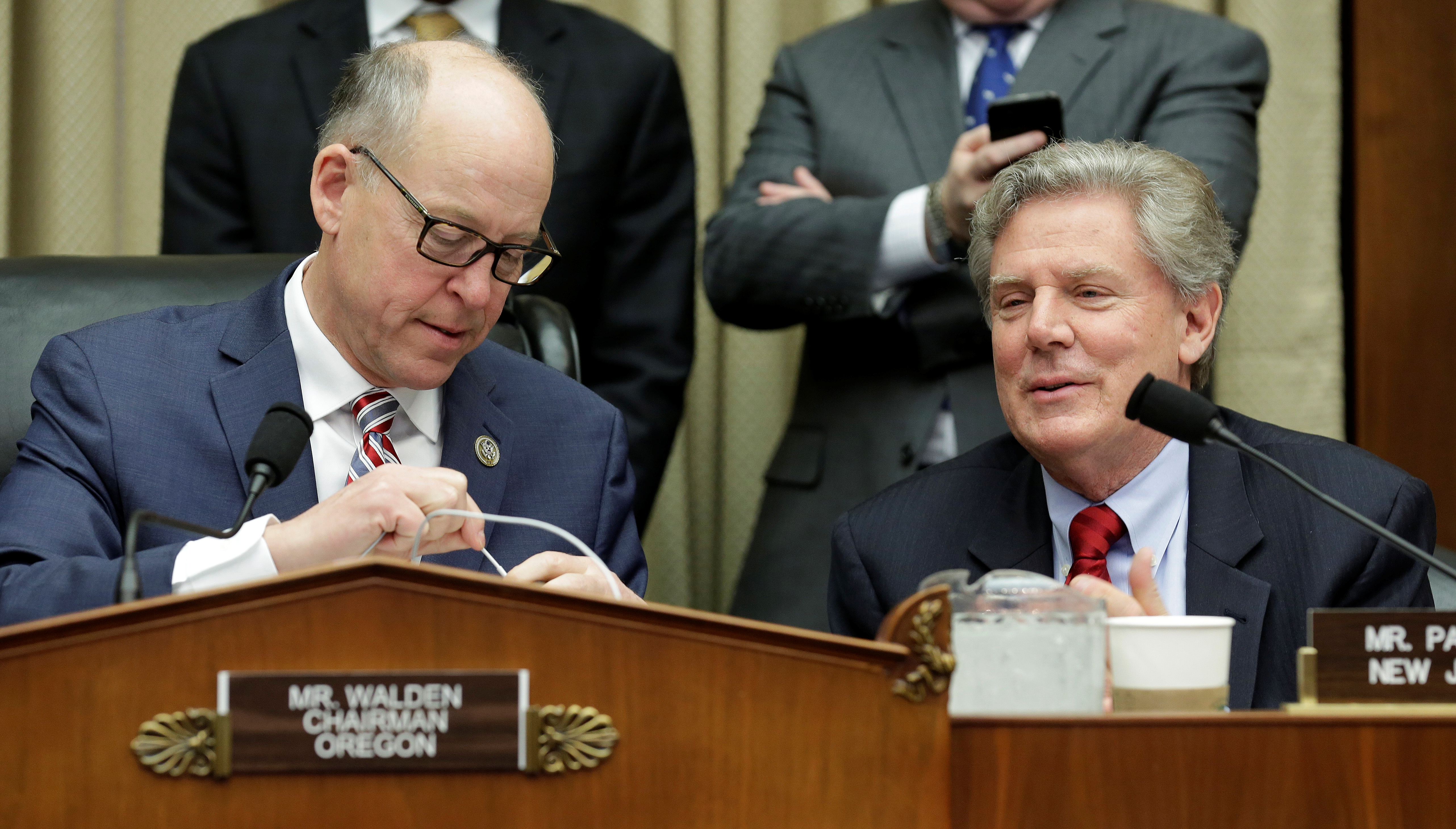 Chairman of the House Energy and Commerce Committee Greg Walden (R-OR) and ranking member Frank Pallone (D-NJ) speak during the markup of the the American Health Care Act, the Republican replacement to Obamacare, on Capitol Hill in Washington