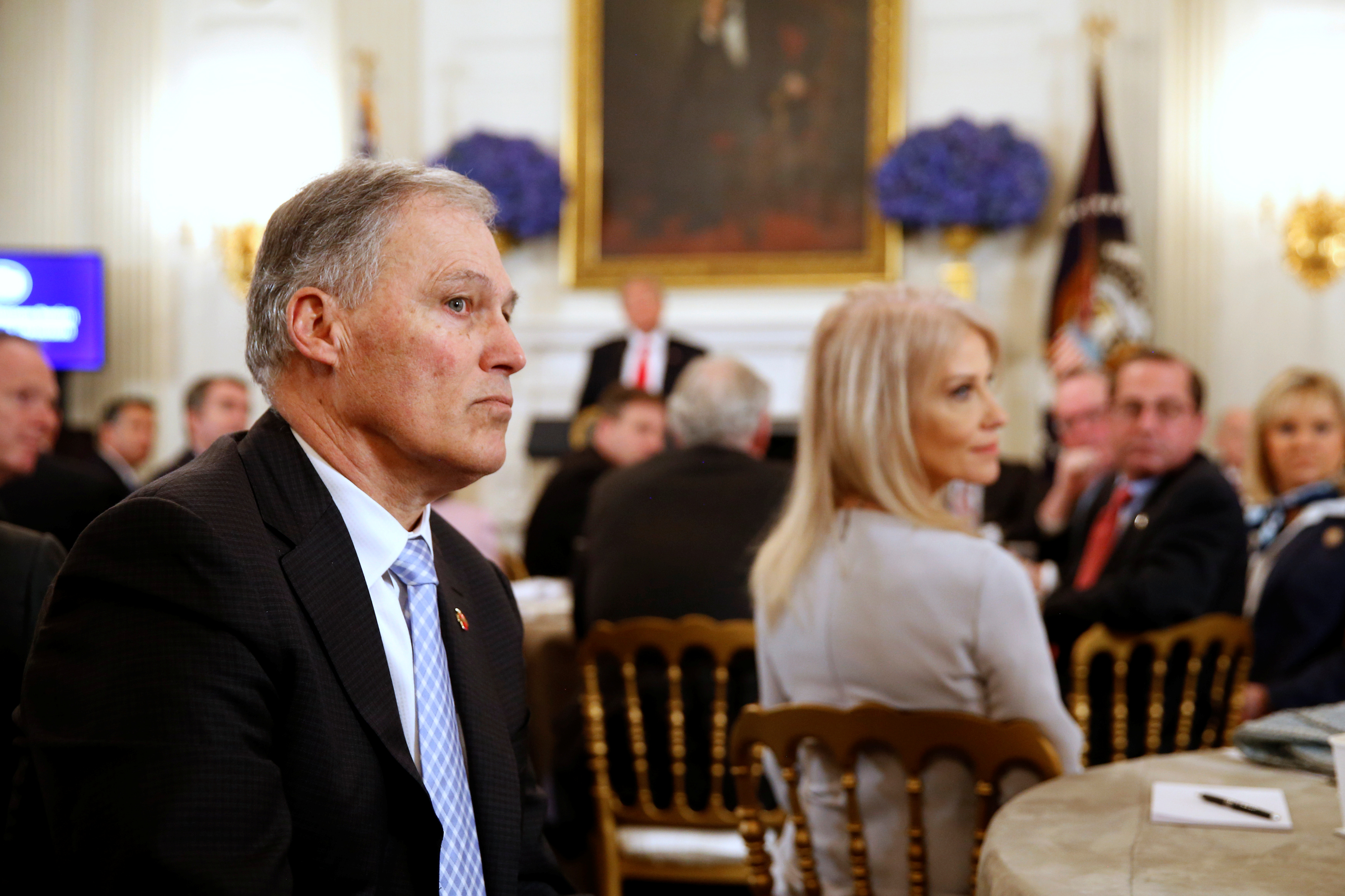 Trump holds a discussion about school shootings with state governors from around the country at the White House in Washington