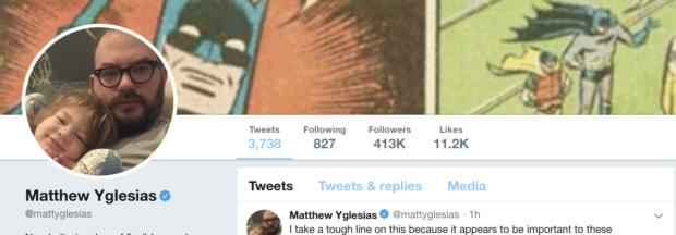 Screenshot of Matt Yglesias twitter account from Way Back Machine dated 11/8/2018