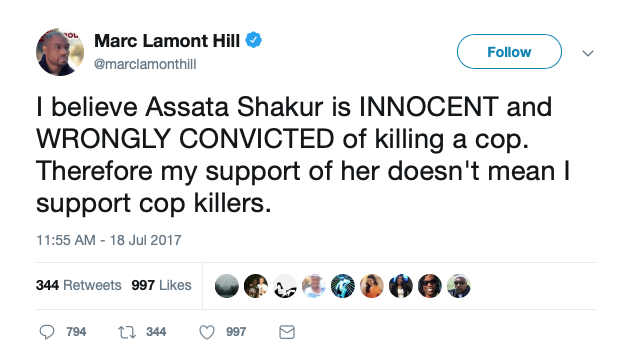 Marc Lamont Hill on Assata Shakur (Twitter Screenshot) 