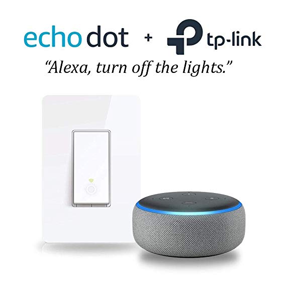 Normally $87, this Echo Dot plus smart switch bundle is 53 percent off today (Photo via Amazon)