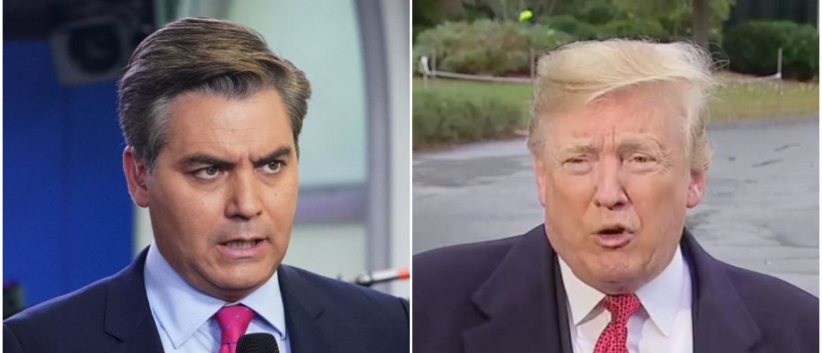 Left: Jim Acosta (Getty), Right: President Donald Trump (CNN Screenshot: November 9, 2018)