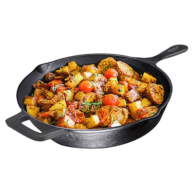 Normally $24, this pre-seasoned cast iron skillet is 30 percent off today (Photo via Amazon)