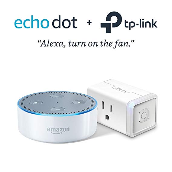 Normally $67, this Echo Dot plus smart plug bundle is 63 percent off today (Photo via Amazon)
