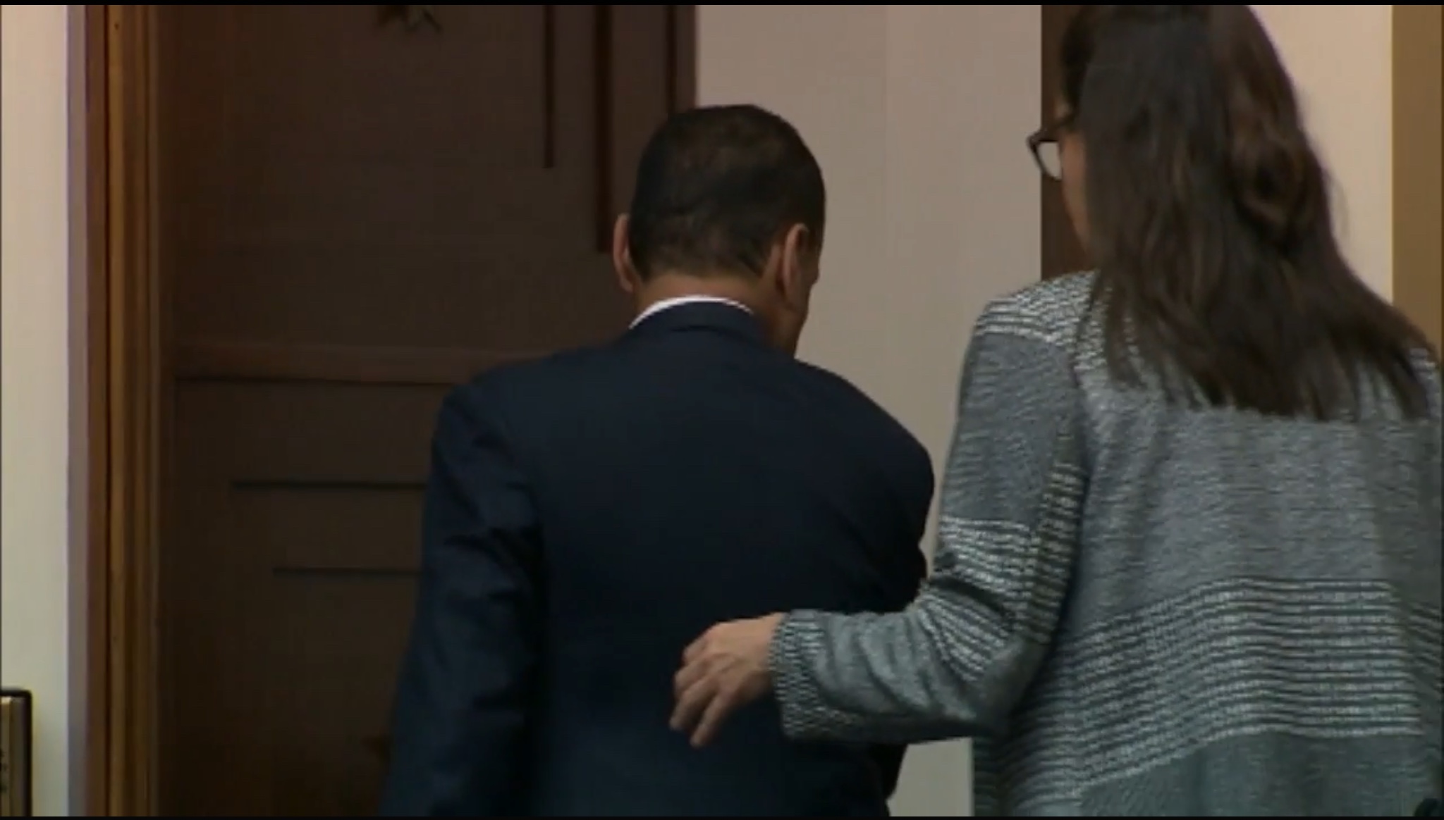Rep. Luis Gutierrez leaves the room before DHS Secretary Kirstjen Nielsen can address his comments at a House Judiciary Committee hearing, Dec. 20, 2018. Fox News screenshot.