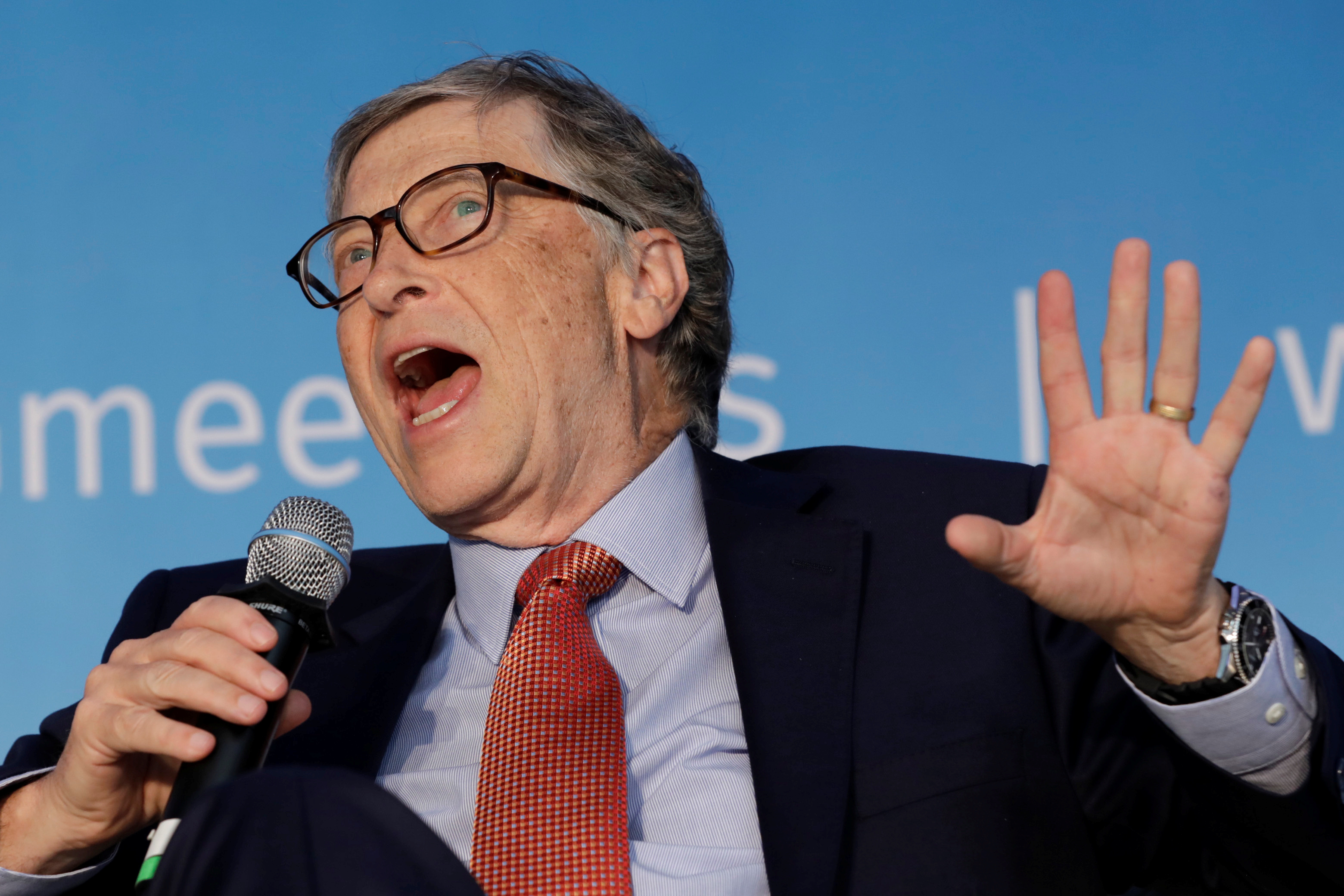 Bill Gates, co-chair of the Bill & Melinda Gates Foundation; speaks at a panel discussion in Washington