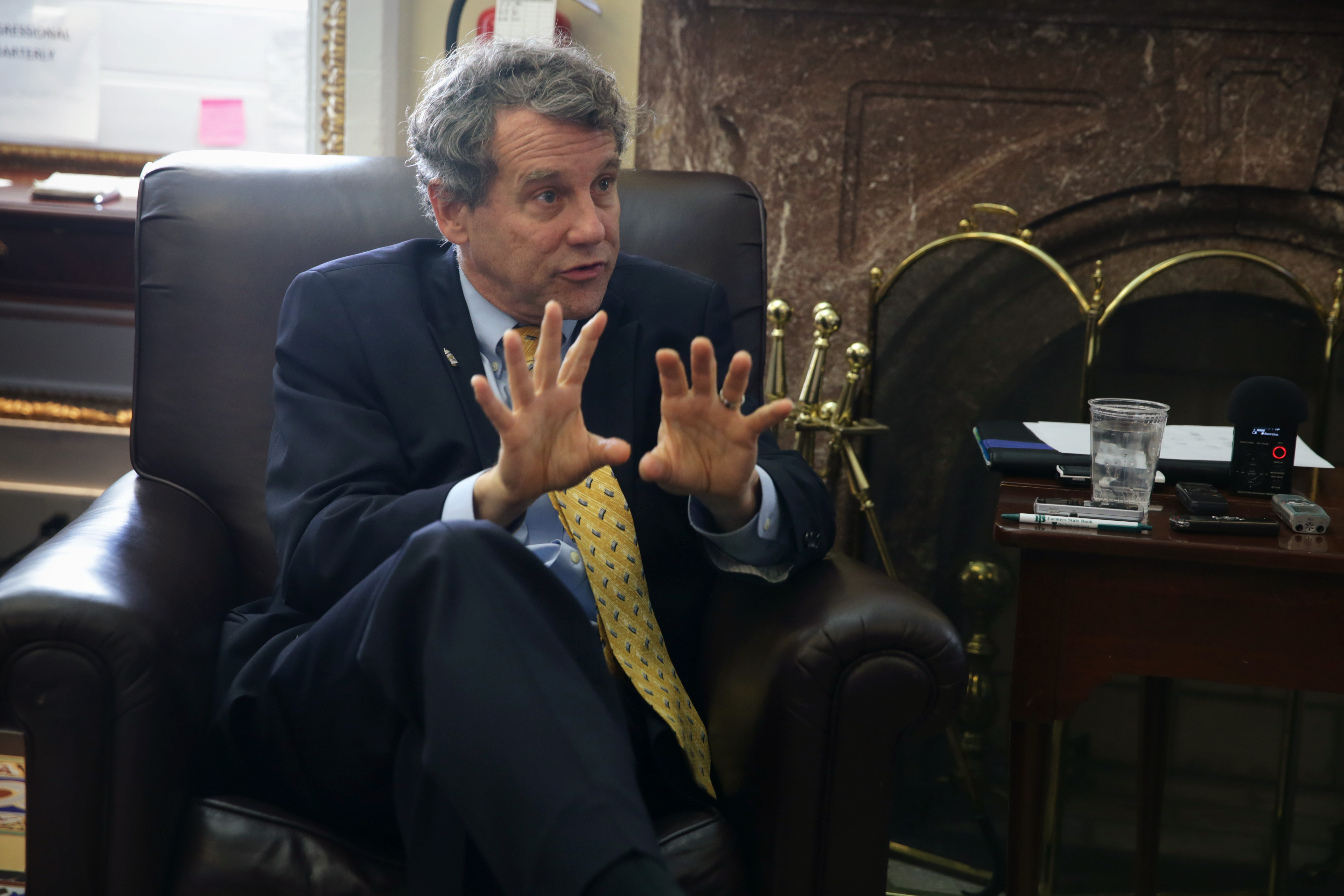 Sen. Sherrod Brown speaks to members of the media April 23, 2015 in Washington, DC. (Alex Wong/Getty Images)