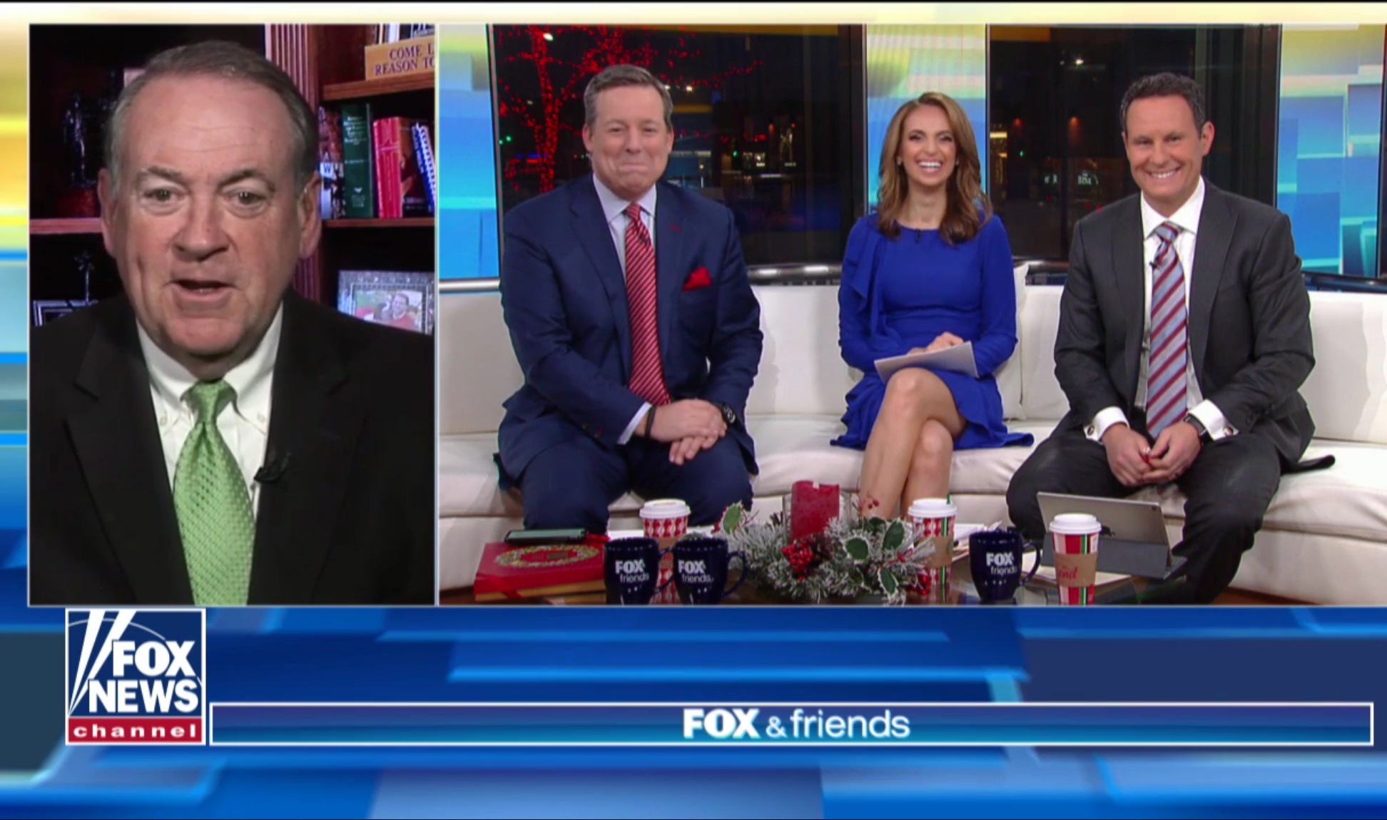 Former Gov. Mike Huckabee discusses funding the wall with Fox & Friends, Dec. 20, 2018. Fox News screenshot.