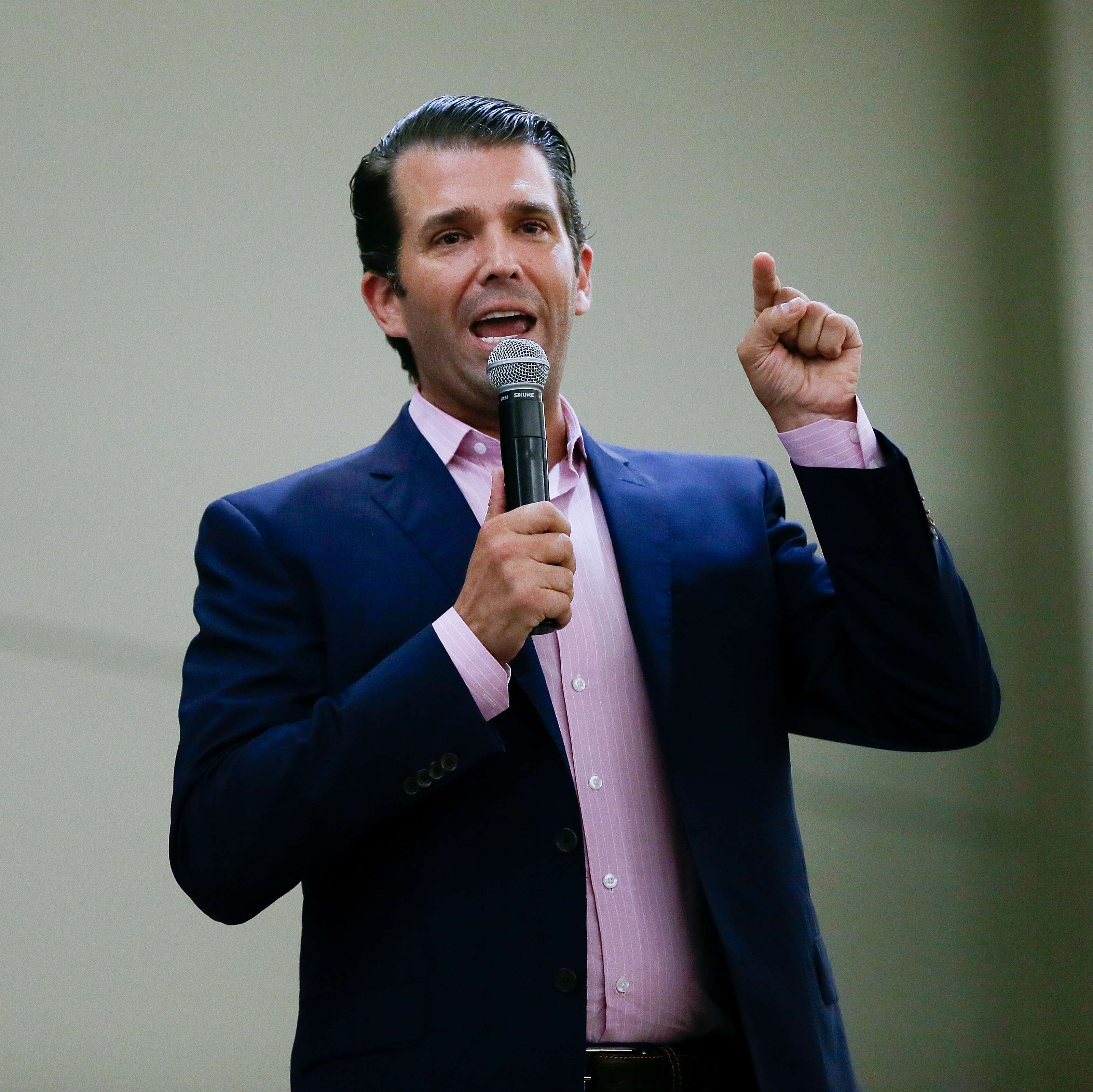 CONROE, TX - OCTOBER 03: Donald Trump Jr speaks at a Ted Cruz Rally at the Lone Star Convention Center on October 3, 2018 in Conroe, Texas. (Photo by Bob Levey/Getty Images for Left/Right TV)