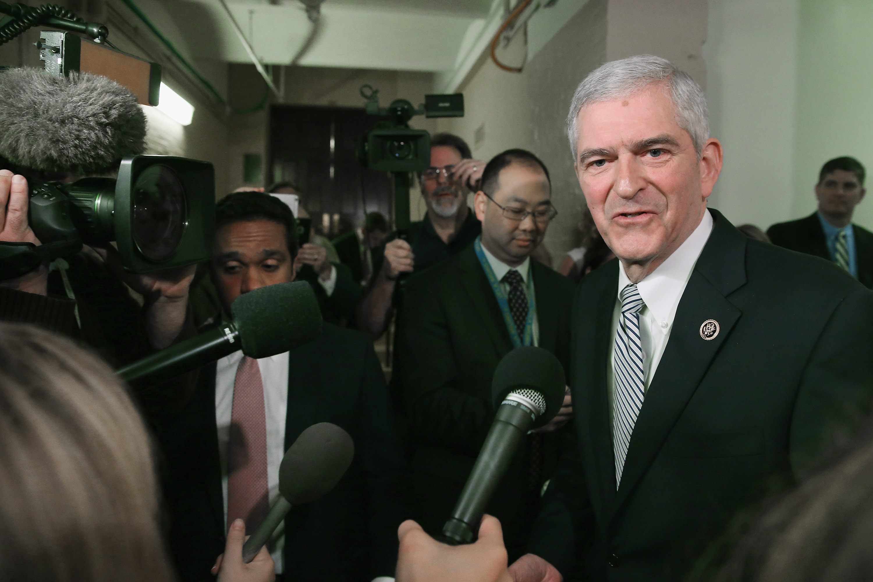 Rep. Daniel Webster talks to a reporters after leaving a House GOP candidates forum at the U.S. Capitol October 28, 2015 in Washington, DC. Chip Somodevilla/Getty Images