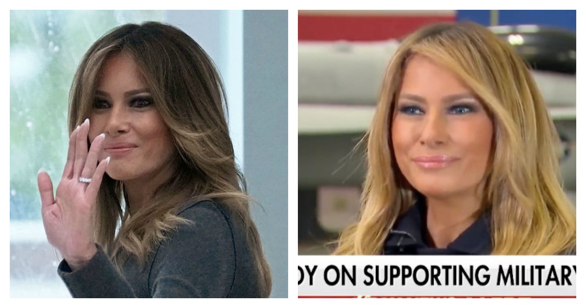 Melania_Side_By_Side PicMonkey Collage (Photo: Getty Images/ YouTube Screenshot)