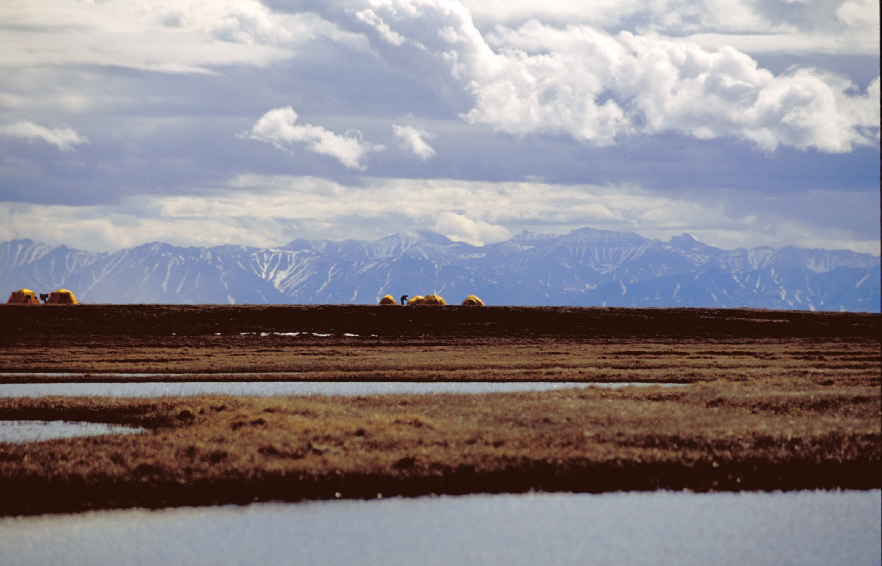 Bird research camp is seen within the 1002 Area of the Arctic National Wildlife Refuge