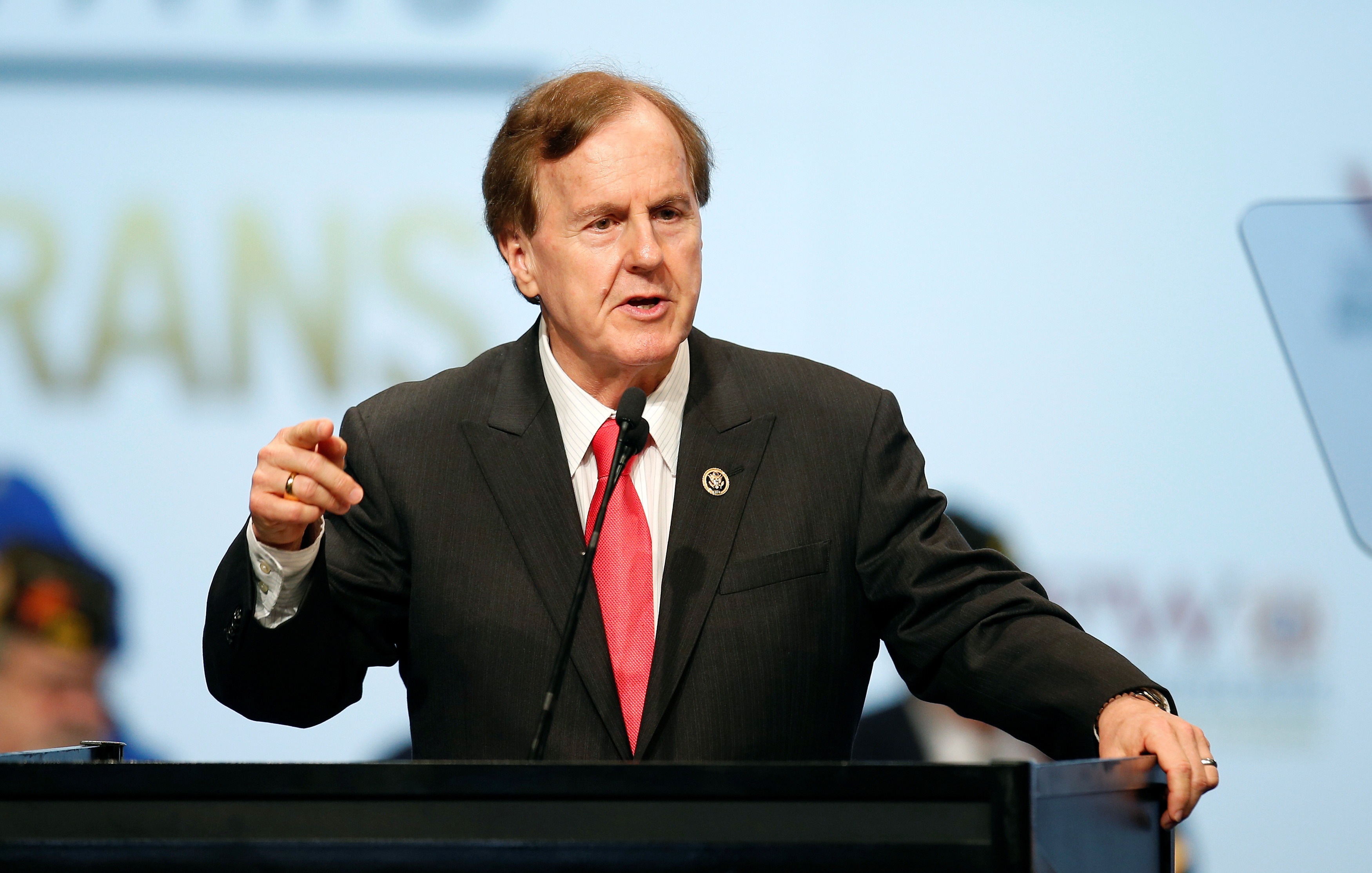 U.S. Representative Robert Pittenger speaks at the Veterans of Foreign Wars Convention in Charlotte, North Carolina July 26, 2016. REUTERS/Chris Keane 
