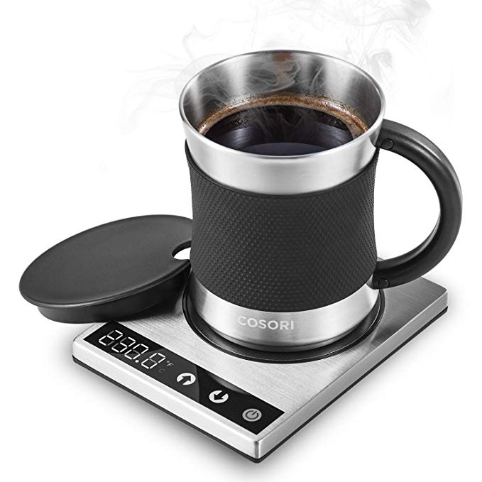 Normally $70, this coffee mug warmer and mug set is 33 percent off (Photo via Amazon)
