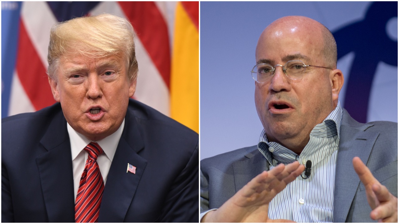 Left: President Donald Trump ( SAUL LOEB/AFP/Getty Images), Right: CNN President Jeff Zucker (Robert Marquardt/Getty Images)