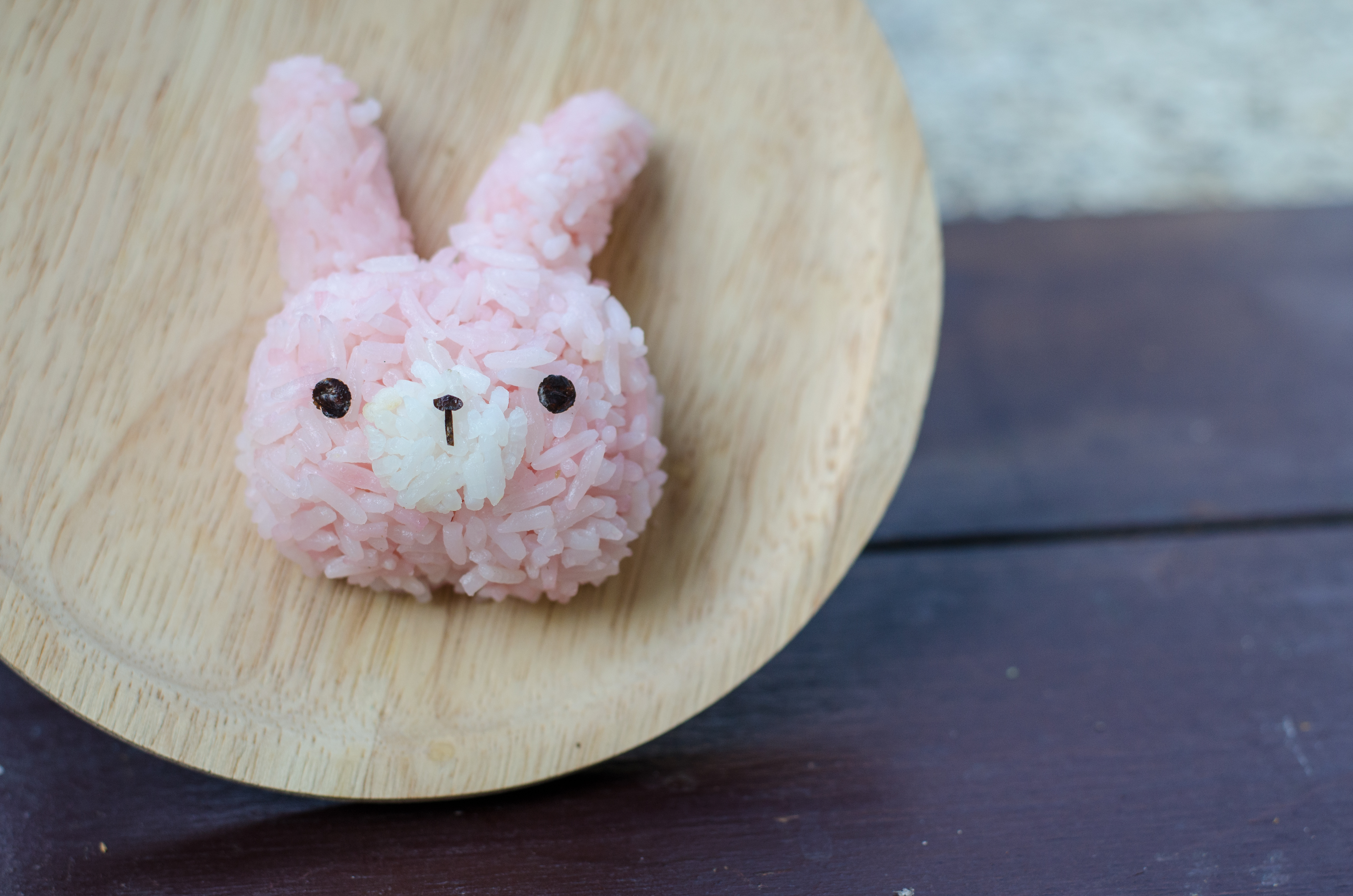 A rice ball is shaped like a cute bunny. Shutterstock image via user Mali Jasmine