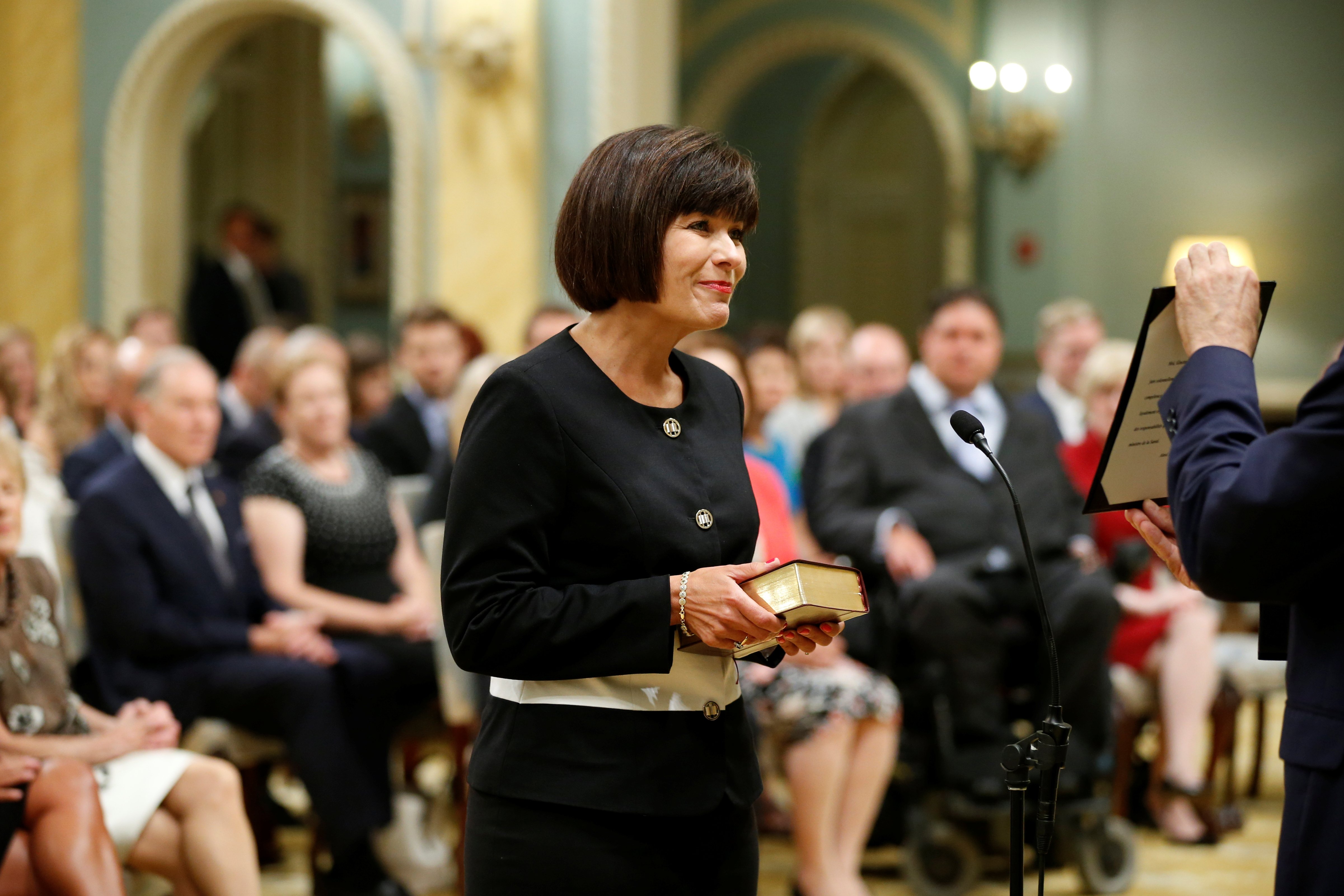 Ginette Petitpas Taylor is sworn-in as Canada's Minister of Health during a cabinet shuffle at Rideau Hall in Ottawa, Ontario, Canada, Aug. 28, 2017. REUTERS/Chris Wattie 