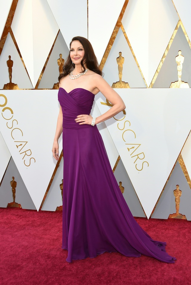 Ashley Judd arrives for the 90th Annual Academy Awards on March 4, 2018, in Hollywood, California. (Photo credit: VALERIE MACON/AFP/Getty Images)