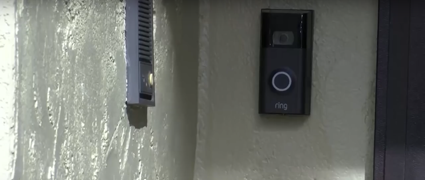 Pictured is the camera that caught the suspect in his act. Screenshot/YouTube/ KION/ EyeWitness News