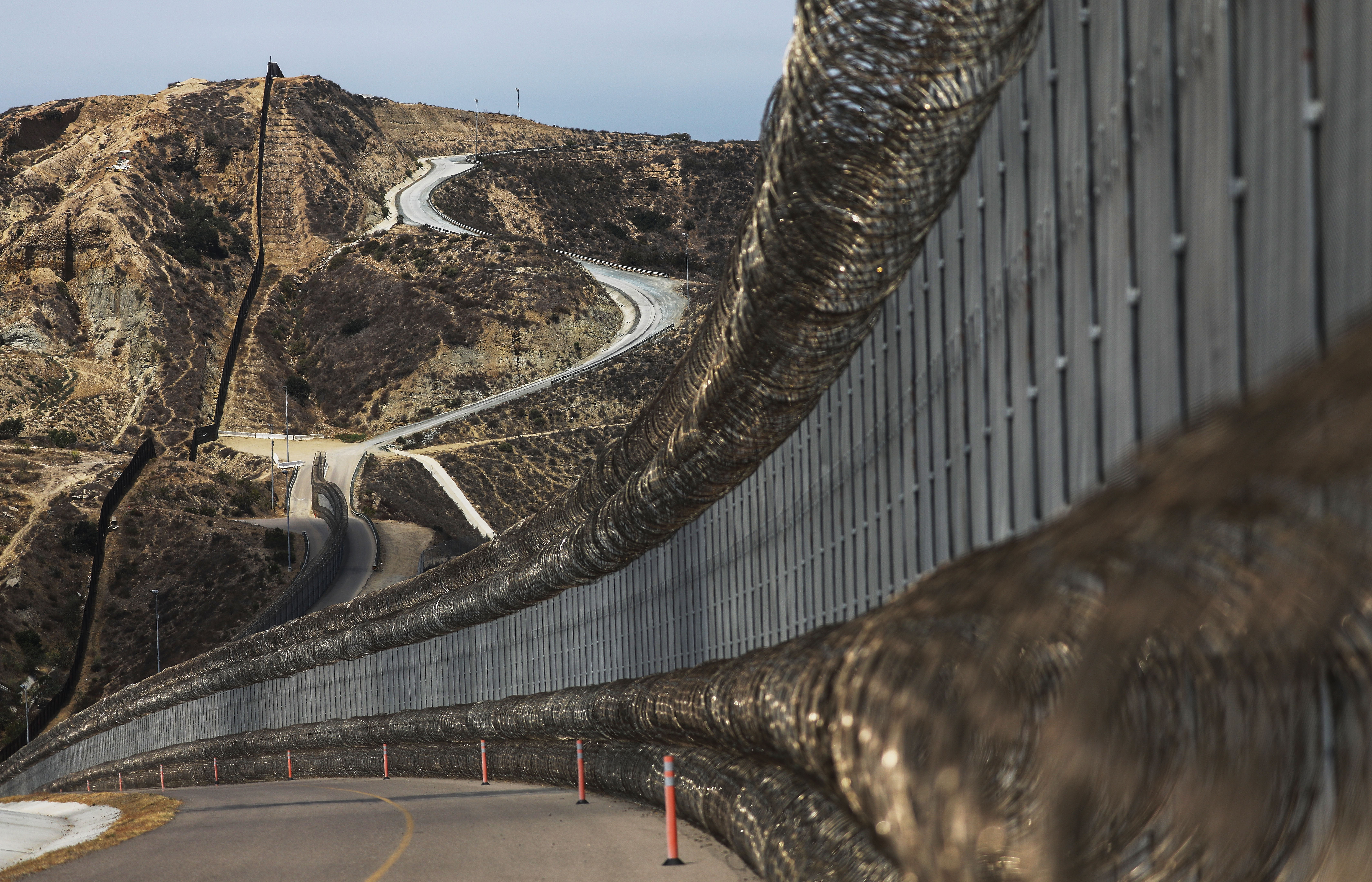 SAN DIEGO, CA - JULY 16: A section of the U.S.-Mexico border fence stands on July 16, 2018 in San Diego, California.(Photo by Mario Tama/Getty Images)