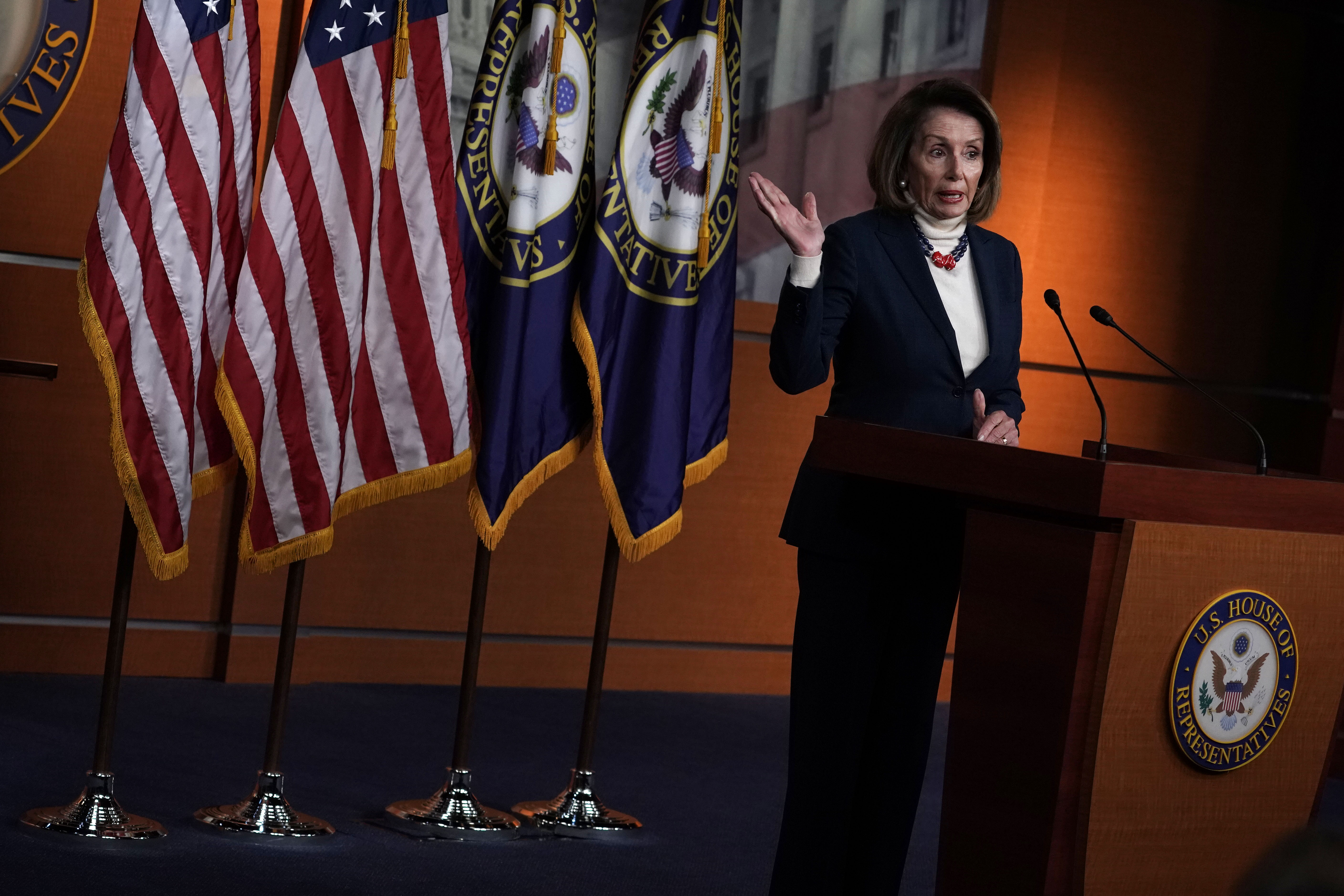 U.S. Speaker of the House Rep. Nancy Pelosi speaks during a weekly news conference January 17, 2019 on Capitol Hill in Washington, DC. (Photo by Alex Wong/Getty Images)