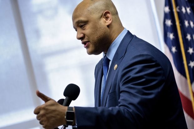 Rep. Andre Carson (D-IN) speaks during a press conference about Islamophobia at the National Press Club May 24, 2016 in Washington, DC. / AFP / Brendan Smialowski (Photo credit should read BRENDAN SMIALOWSKI/AFP/Getty Images)