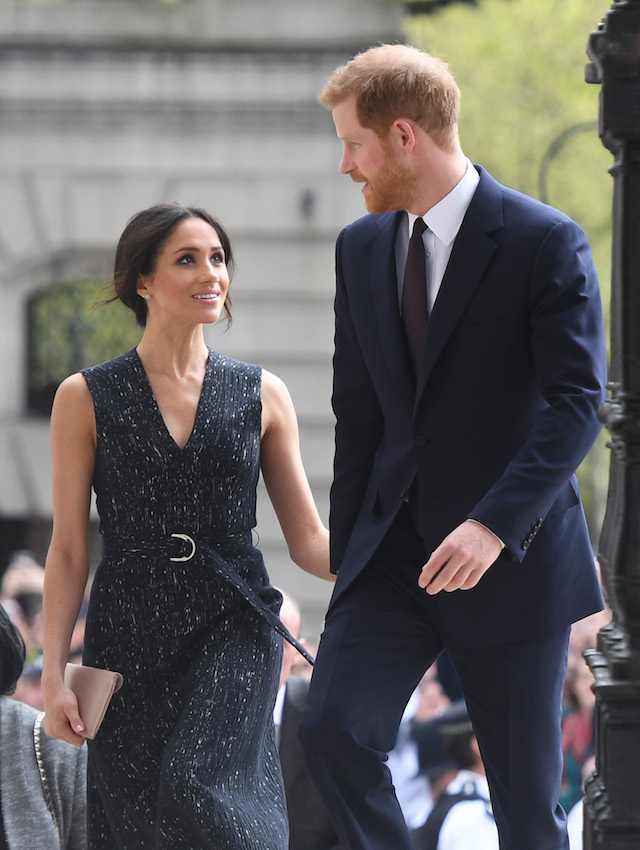 Prince Harry and Meghan Markle arrive at a memorial service at St Martin-in-the-Fields in Trafalgar Square to commemorate the 25th anniversary of the murder of Stephen Lawrence on April 23, 2018 in London, England.. The 18-year-old murder victim was fatally stabbed by a gang of racists in Eltham, south-east London, on April 22 1993. (Photo by Victoria Jones WPA Pool/Getty Images)