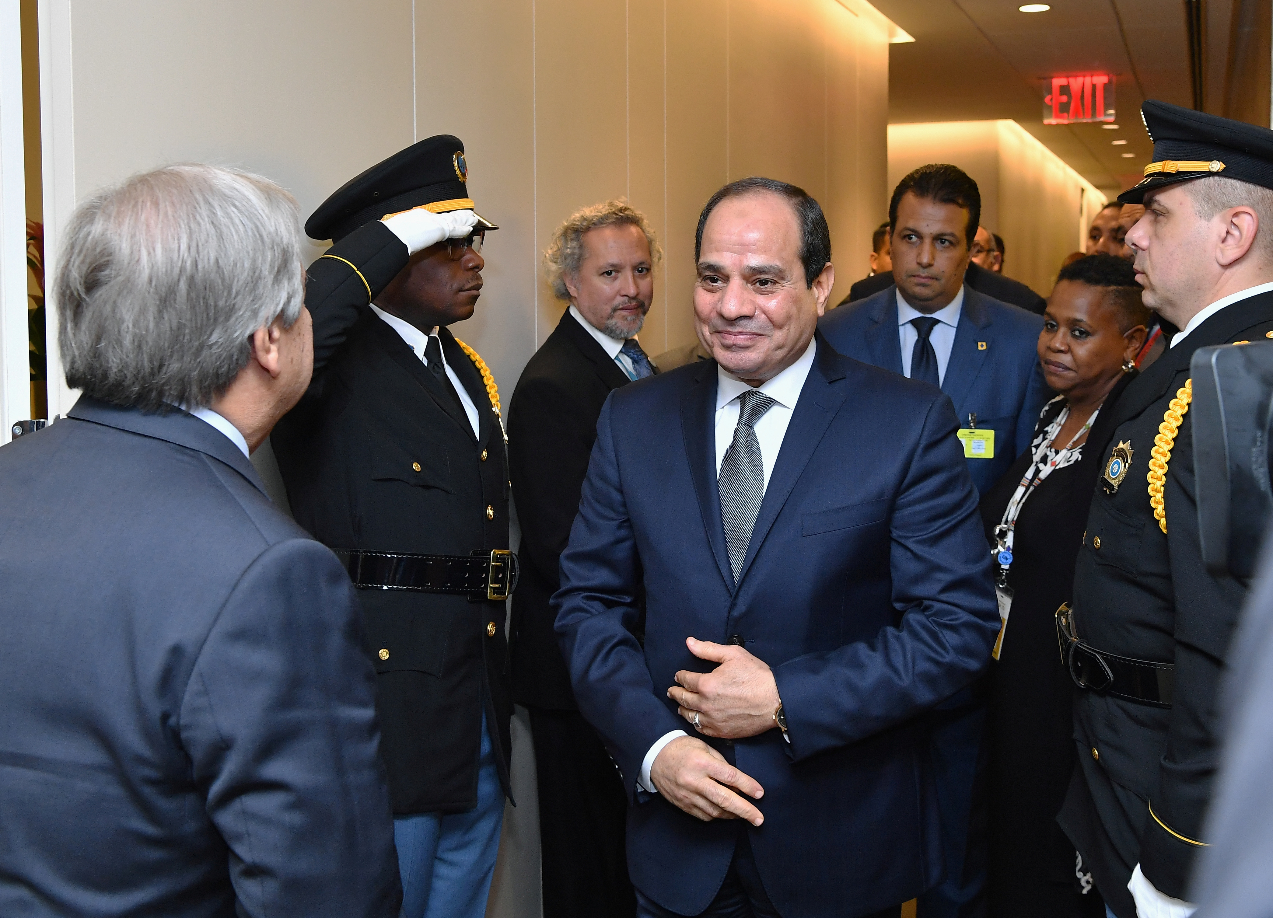 President of the Arab Republic of Egypt, Abdel Fattah El-Sisi arrives at the United Nations headquarters in New York, U.S., September 25, 2018. Angela Weiss/Pool via Reuters