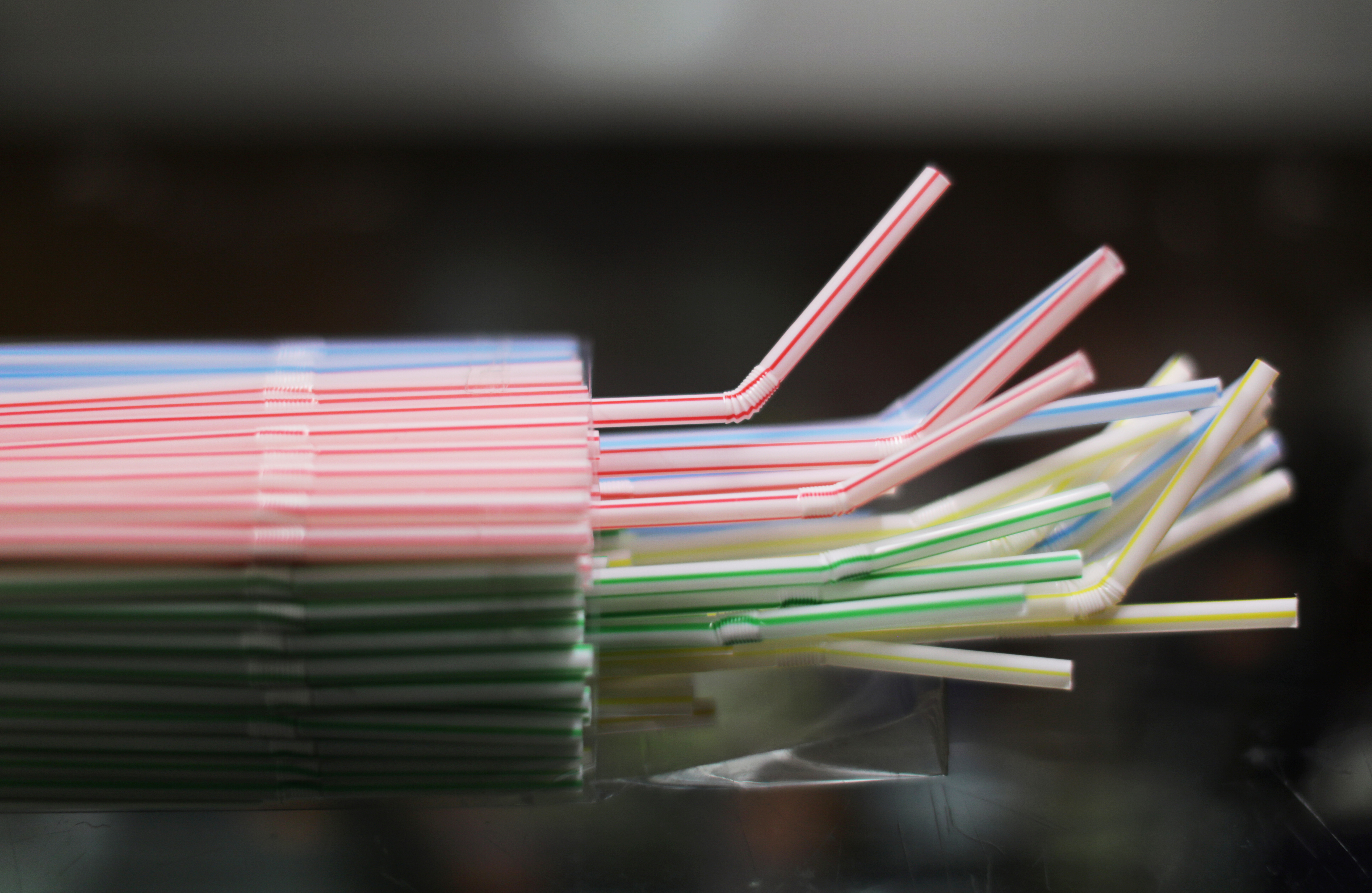 Plastic straws are on display in a shop in Nice