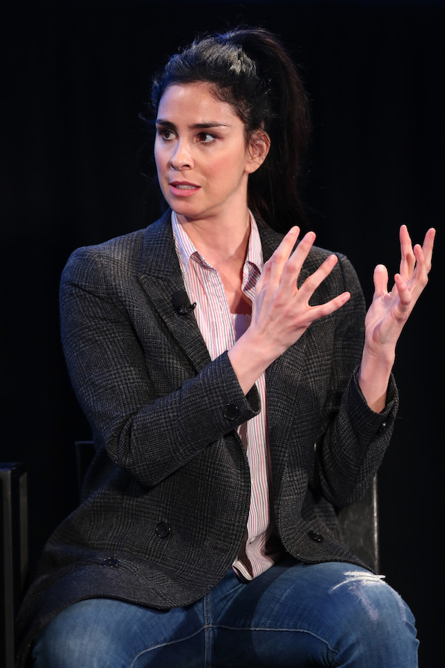 Actor Sarah Silverman speaks onstage during the 'State of the Union' event, part of Vulture Festival LA presented by AT&T at Hollywood Roosevelt Hotel on November 19, 2017 in Hollywood, California. (Photo by Joe Scarnici/Getty Images for Vulture Festival)