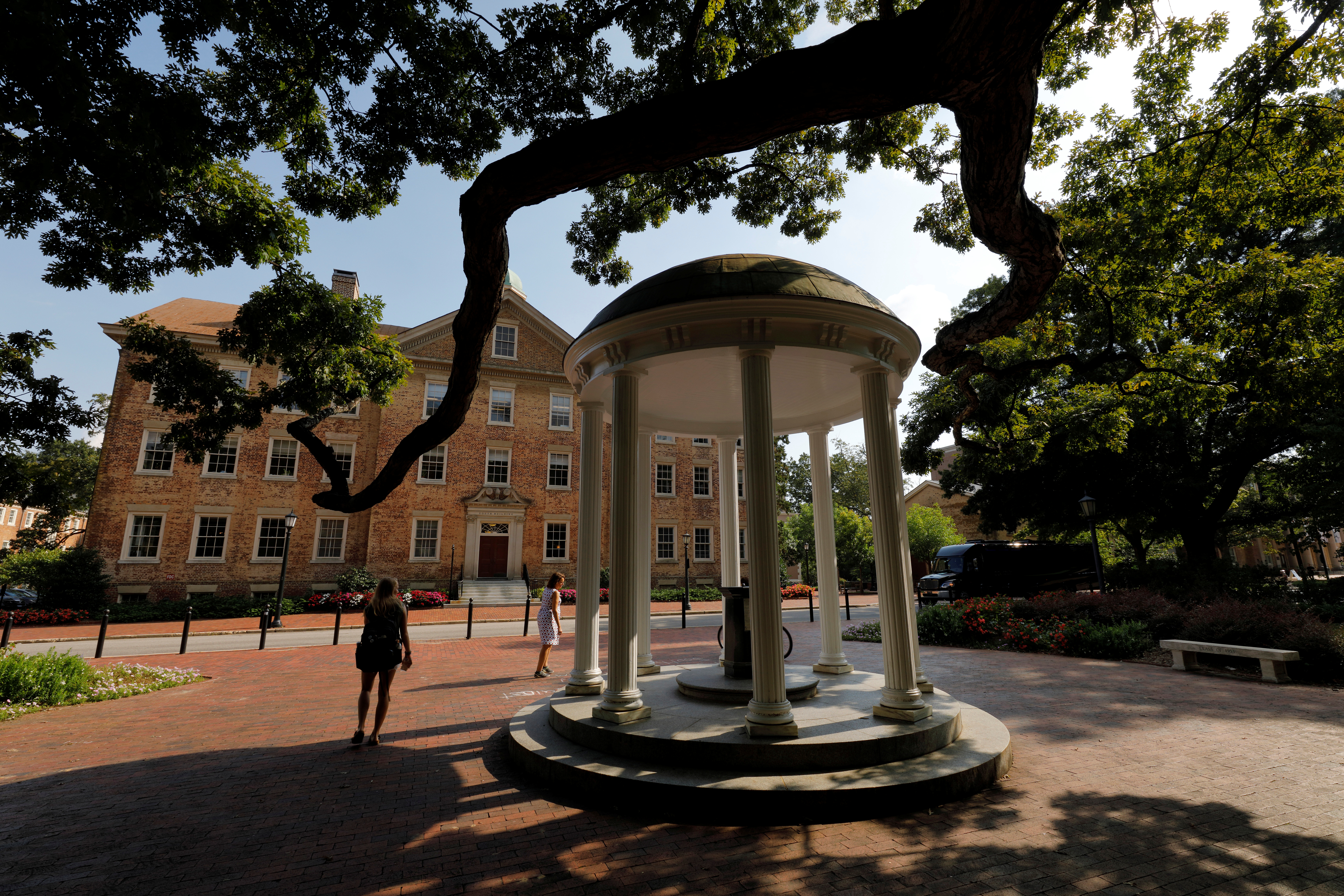 The iconic Old Well on the campus of University of North Carolina at Chapel Hill, North Carolina, U.S., September 20, 2018. Picture taken on September 20, 2018. REUTERS/Jonathan Drake