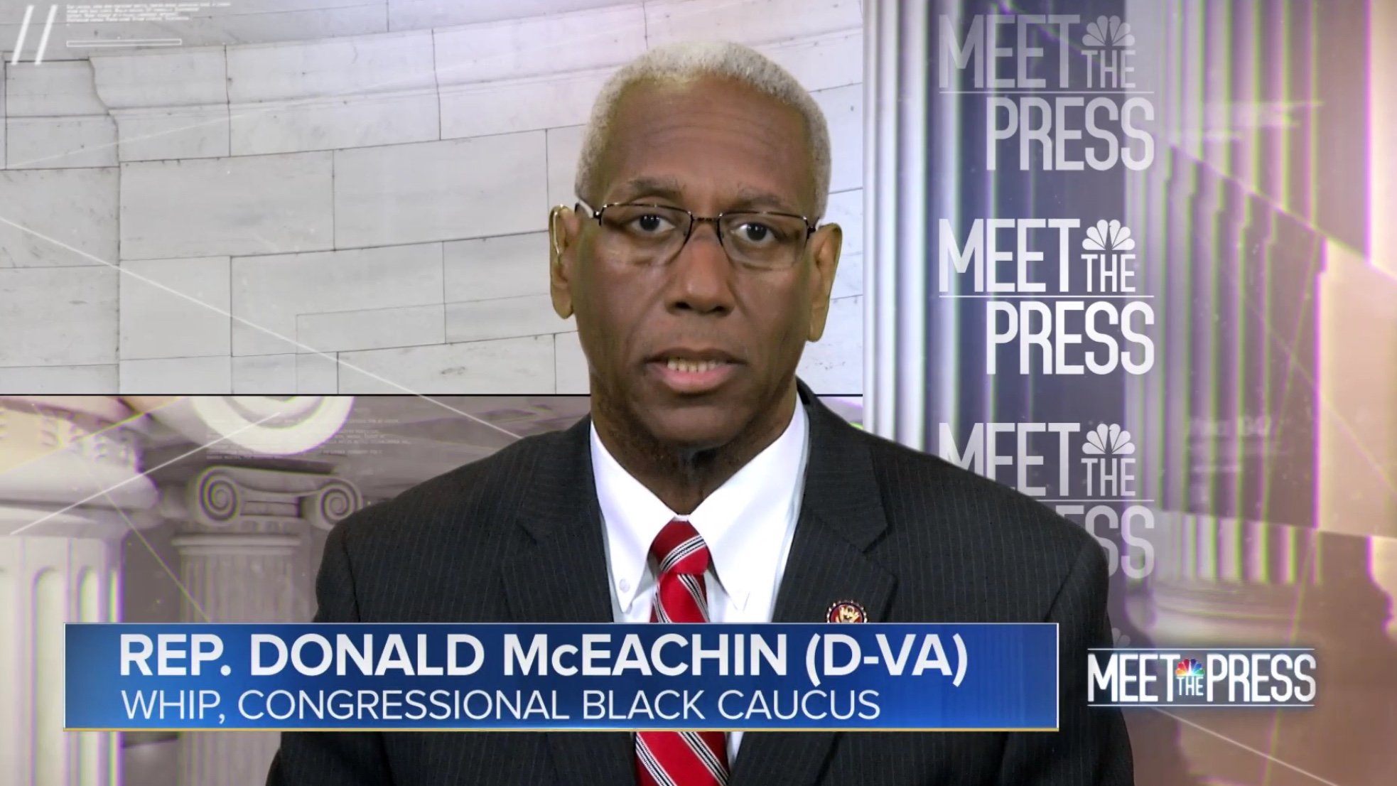 Congressional Black Caucus Whip Donald McEachin discusses the fate of Virginia Gov. Ralph Northam on “Meet the Press,” Feb. 3, 2019.