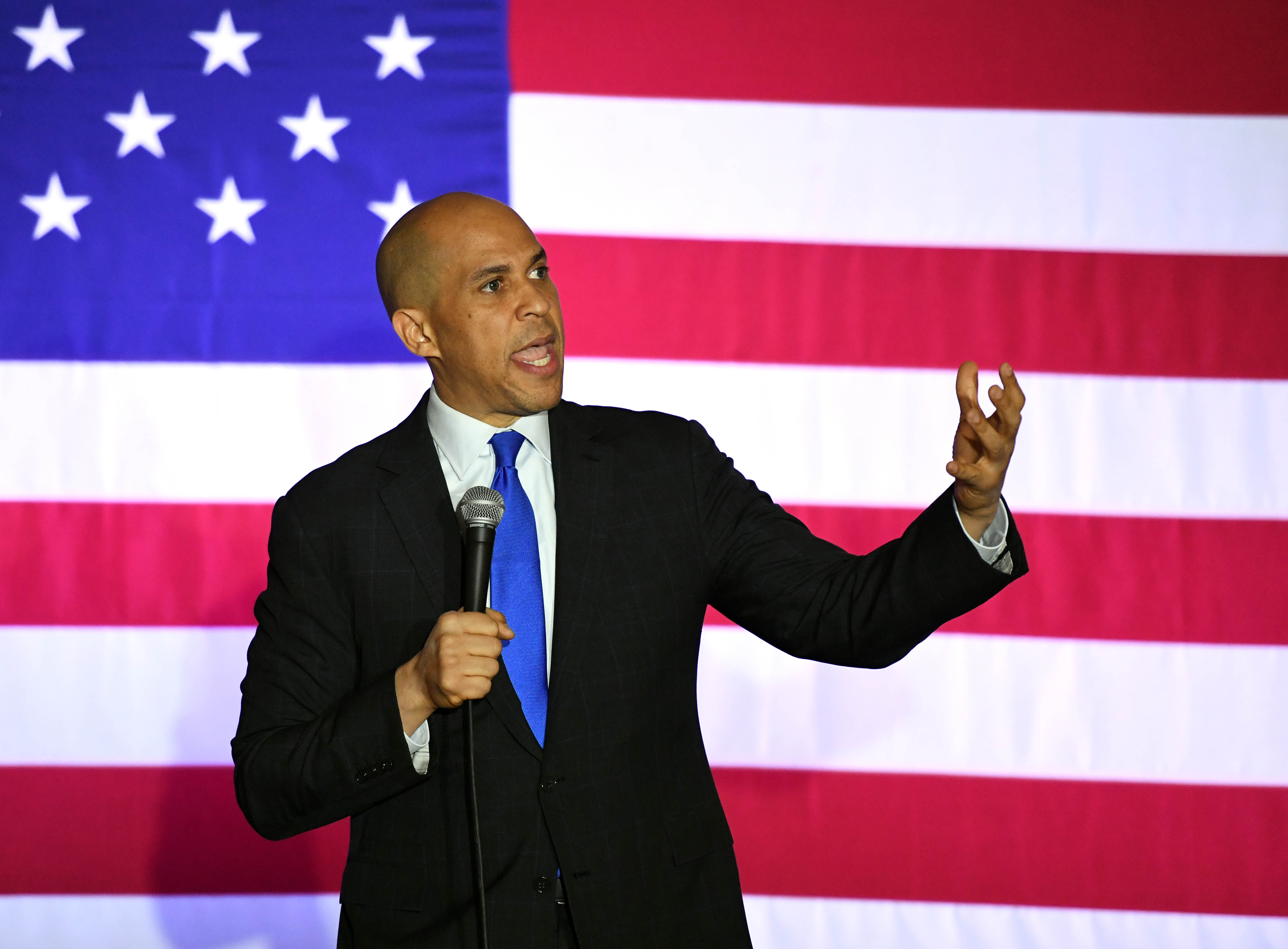 U.S. Sen. Cory Booker (D-NJ) speaks at his "Conversation with Cory" campaign event at the Nevada Partners Event Center on February 24, 2019 in North Las Vegas, Nevada. Booker is campaigning for the 2020 Democratic nomination for president. (Photo by Ethan Miller/Getty Images)