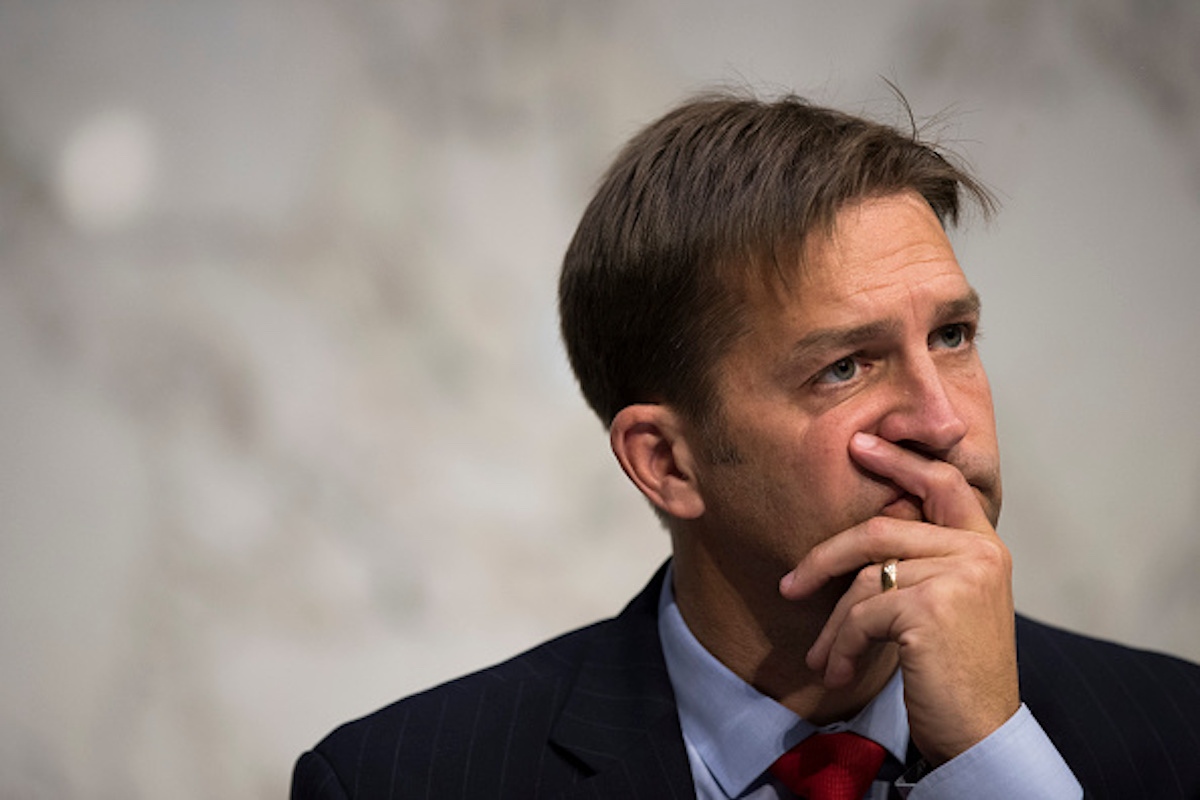 WASHINGTON, DC - OCTOBER 31: Sen. Ben Sasse (R-NE) listens during a Senate Judiciary Subcommittee on Crime and Terrorism hearing titled 'Extremist Content and Russian Disinformation Online' on Capitol Hill, October 31, 2017 in Washington, DC. The committee questioned the tech company representatives about attempts by Russian operatives to spread disinformation and purchase political ads on their platforms, and what efforts the companies plan to use to prevent similar incidents in future elections. (Drew Angerer/Getty Images)