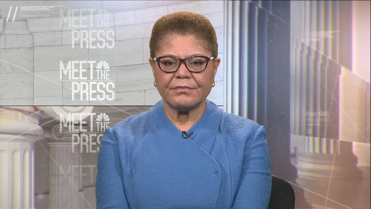 Congressional Black Caucus Chairwoman Karen Bass on “Meet the Press,” Feb. 3, 2019. NBC News screenshot.